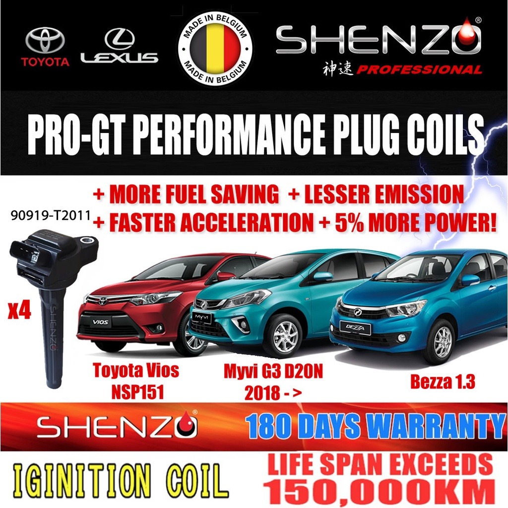 Shenzo Racing Ignition Plug Coil 90919-T2011 For Perodua Myvi G3 Bezza Toyota Vios NSP151 Yaris - Image 3