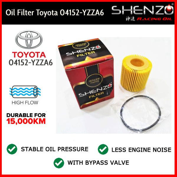 Shenzo High Flow Oil Filter for Toyota Altis Wish Harrier Prius (Part No 04152-YZZA6)